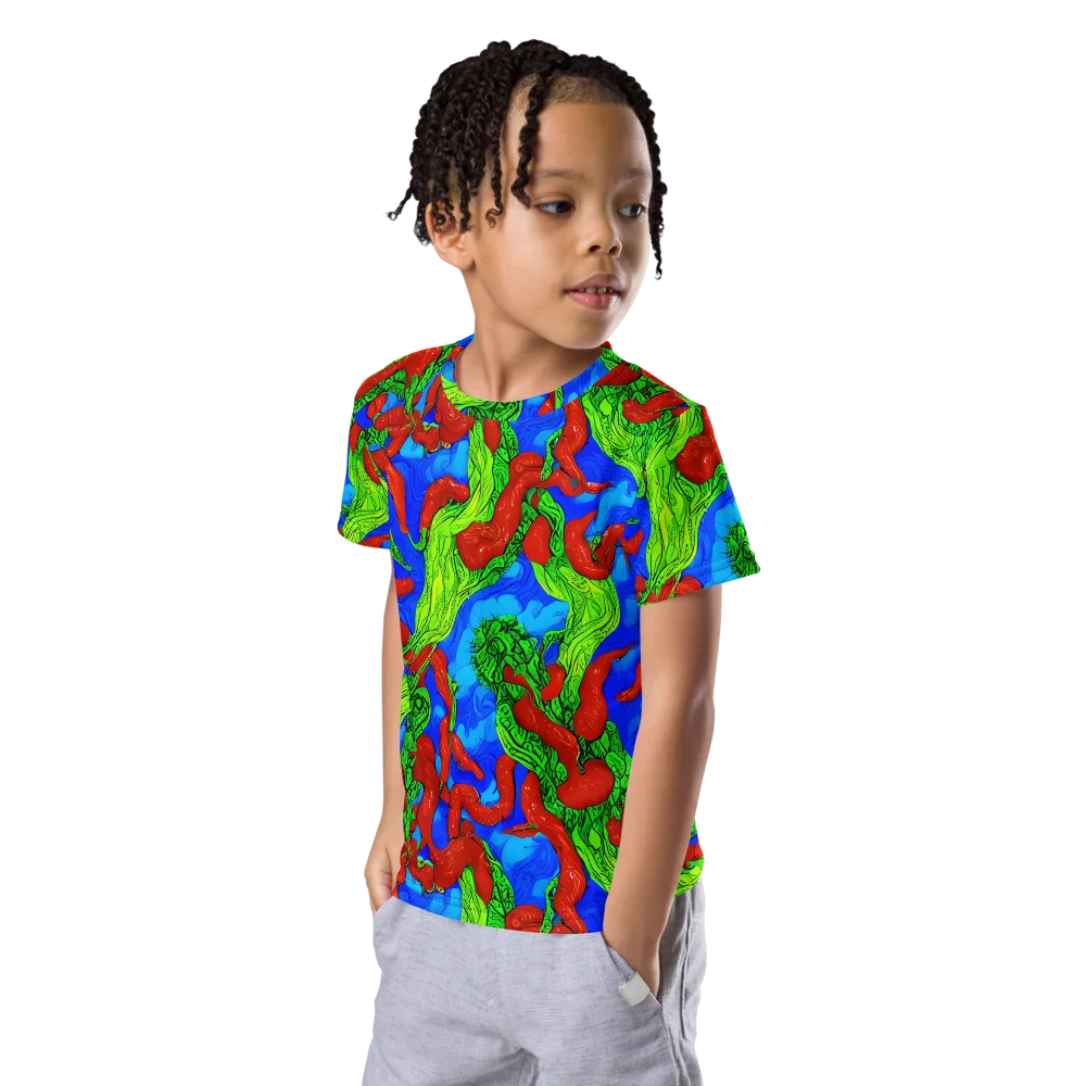 Pepper Voltage on Kids Crew Neck T-Shirt — Left Front