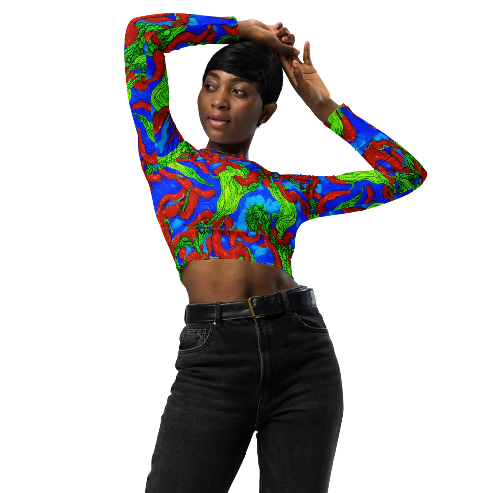 Pepper Voltage on Long Sleeve Crop Top — Front