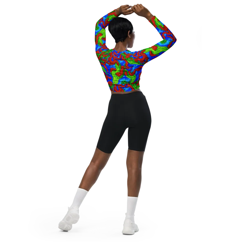 Pepper Voltage on Long Sleeve Crop Top — Back