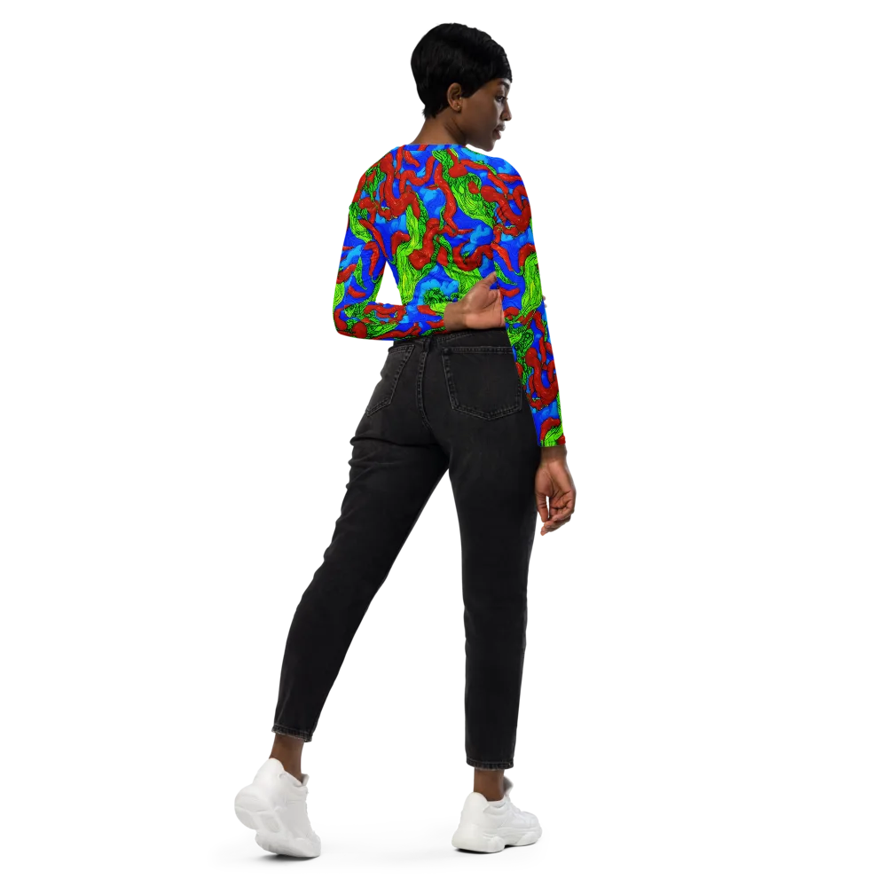 Pepper Voltage on Long Sleeve Crop Top — Right Back