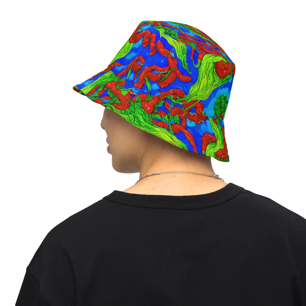 Pepper Voltage on Reversible Bucket Hat — Back Inside