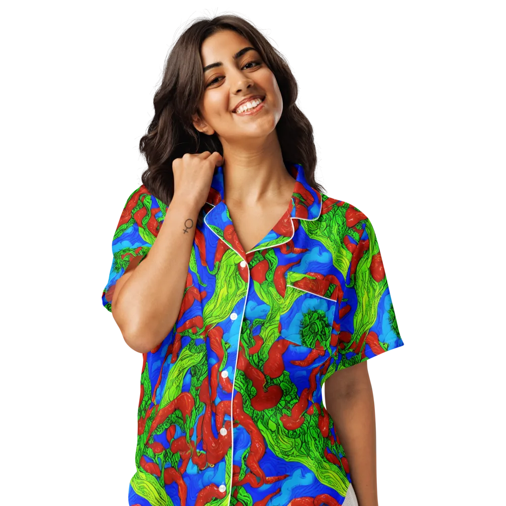 Pepper Voltage on Women's Short Sleeve Pajama Top — Front