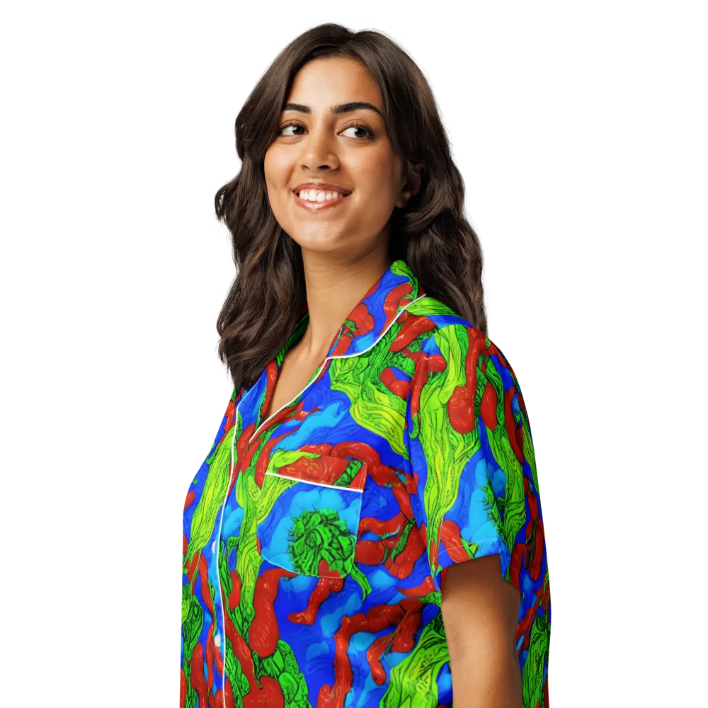 Pepper Voltage on Women's Short Sleeve Pajama Top — Left Front