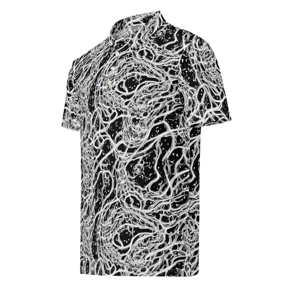 Black Thorn Tangle on Men's Slim Fit Polo Shirt — Left Front