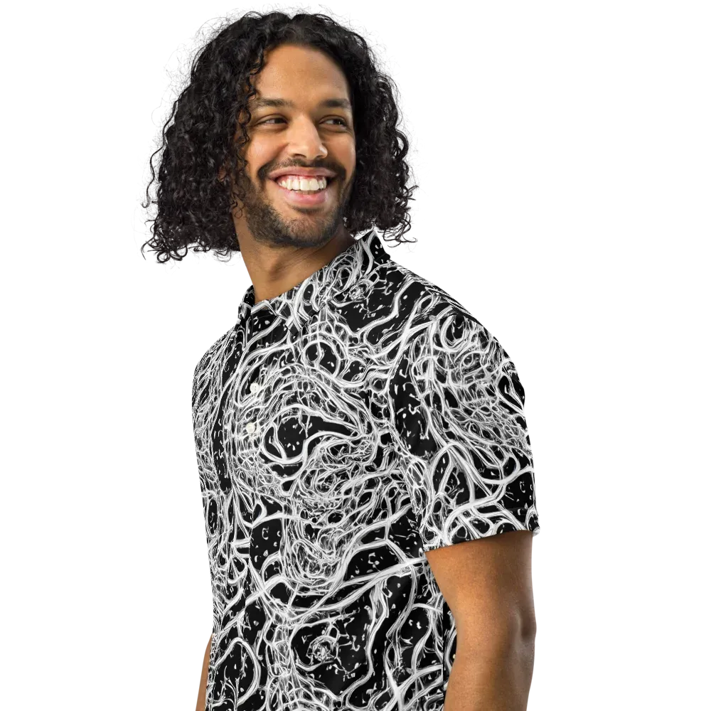 Black Thorn Tangle on Men's Slim Fit Polo Shirt — Left Front