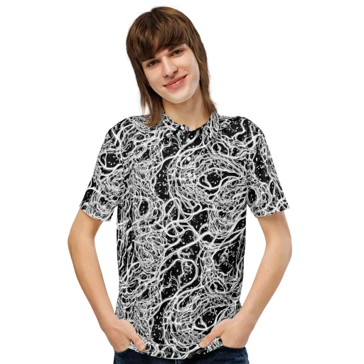 Black Thorn Tangle on a Men's Slim Fit Polo Shirt
