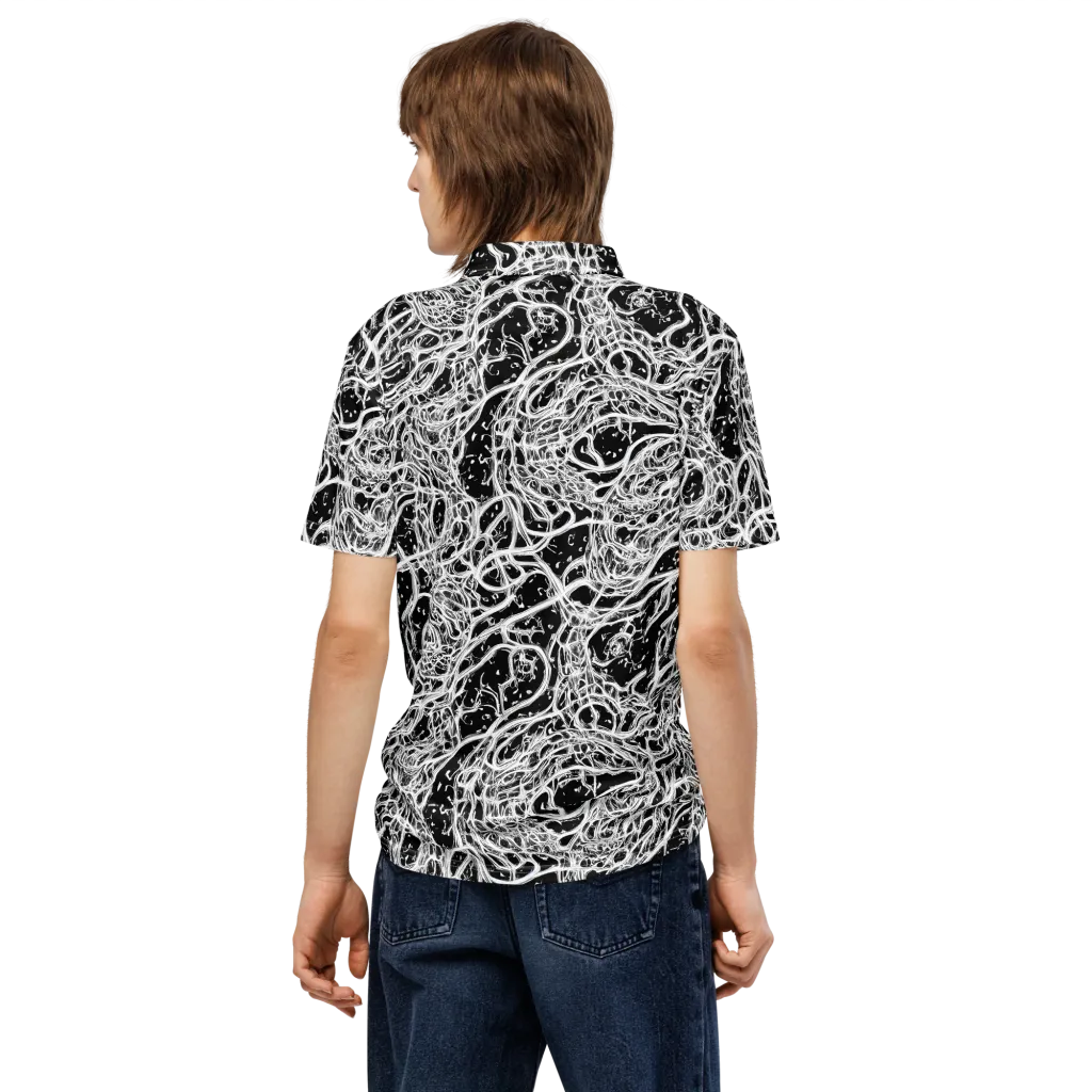 Black Thorn Tangle on Men's Slim Fit Polo Shirt — Back
