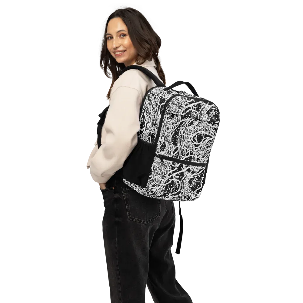 Black Thorn Tangle on Utility Backpack — Back