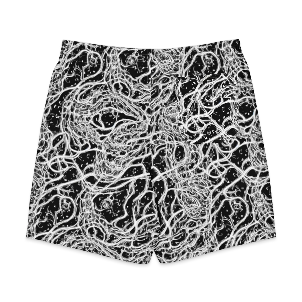 Black Thorn Tangle on Men's Board Shorts — Back