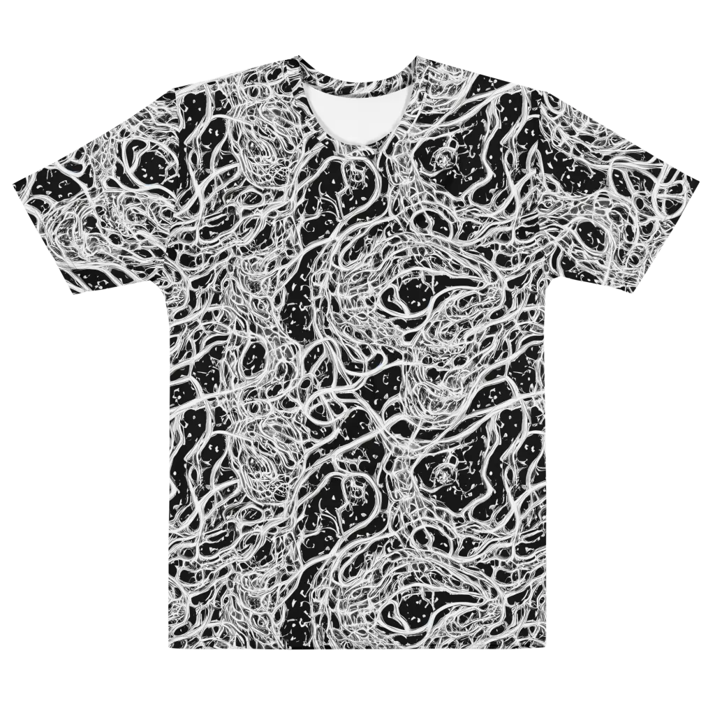 Black Thorn Tangle on Men's Cotton Crew Neck T-Shirt — Front
