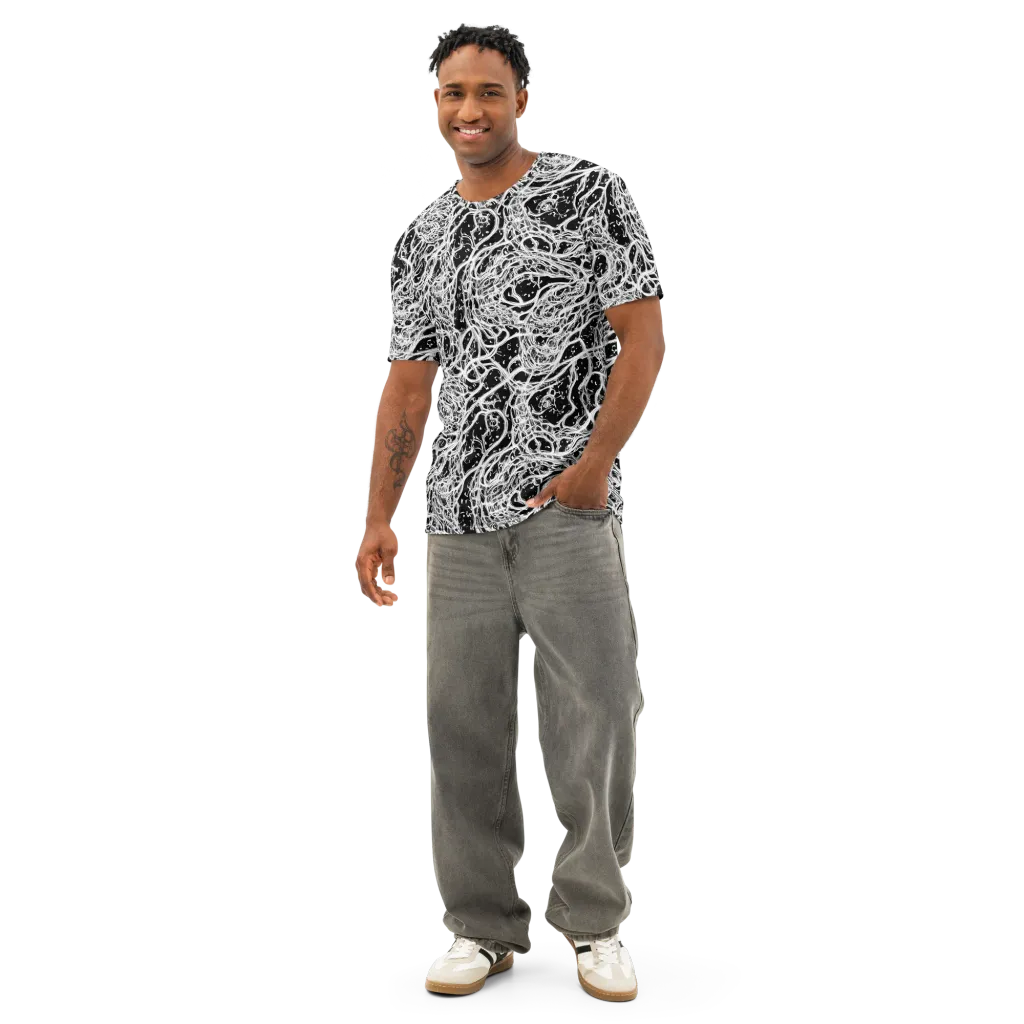 Black Thorn Tangle on Men's Cotton Crew Neck T-Shirt — Front