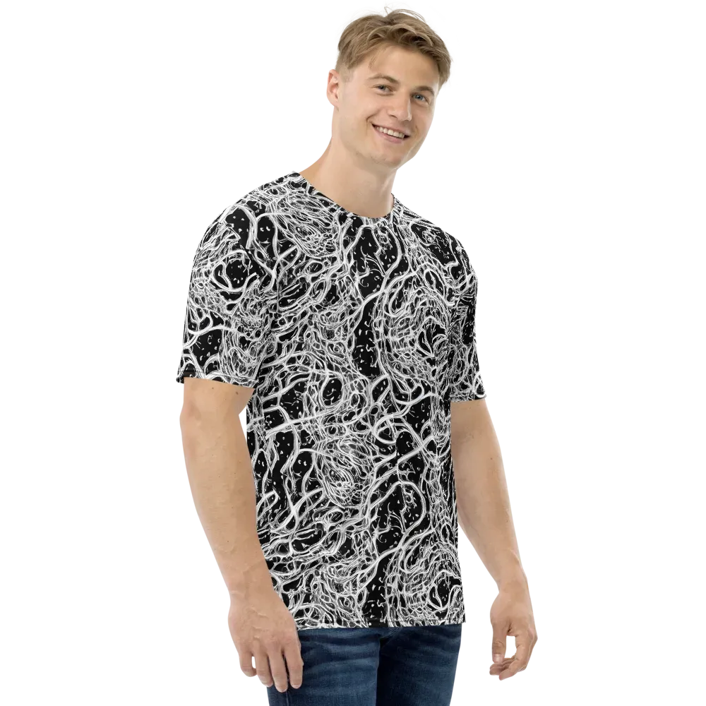 Black Thorn Tangle on Men's Crew Neck T-Shirt — Right
