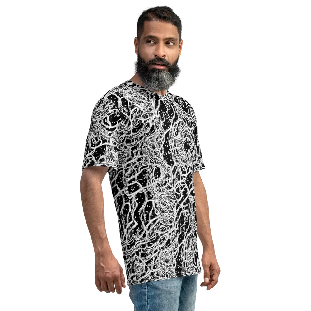 Black Thorn Tangle on Men's Crew Neck T-Shirt — Right