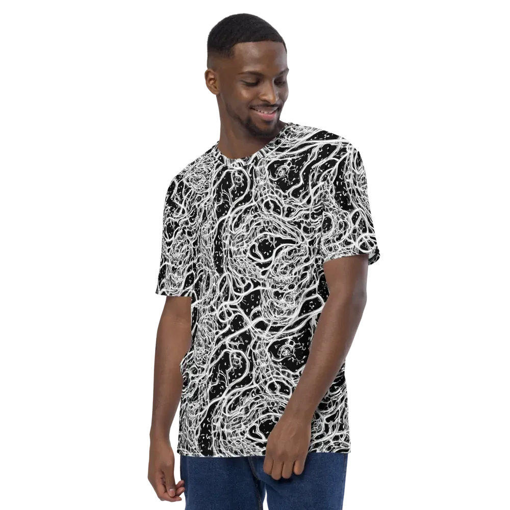 Black Thorn Tangle on Men's Crew Neck T-Shirt — Left