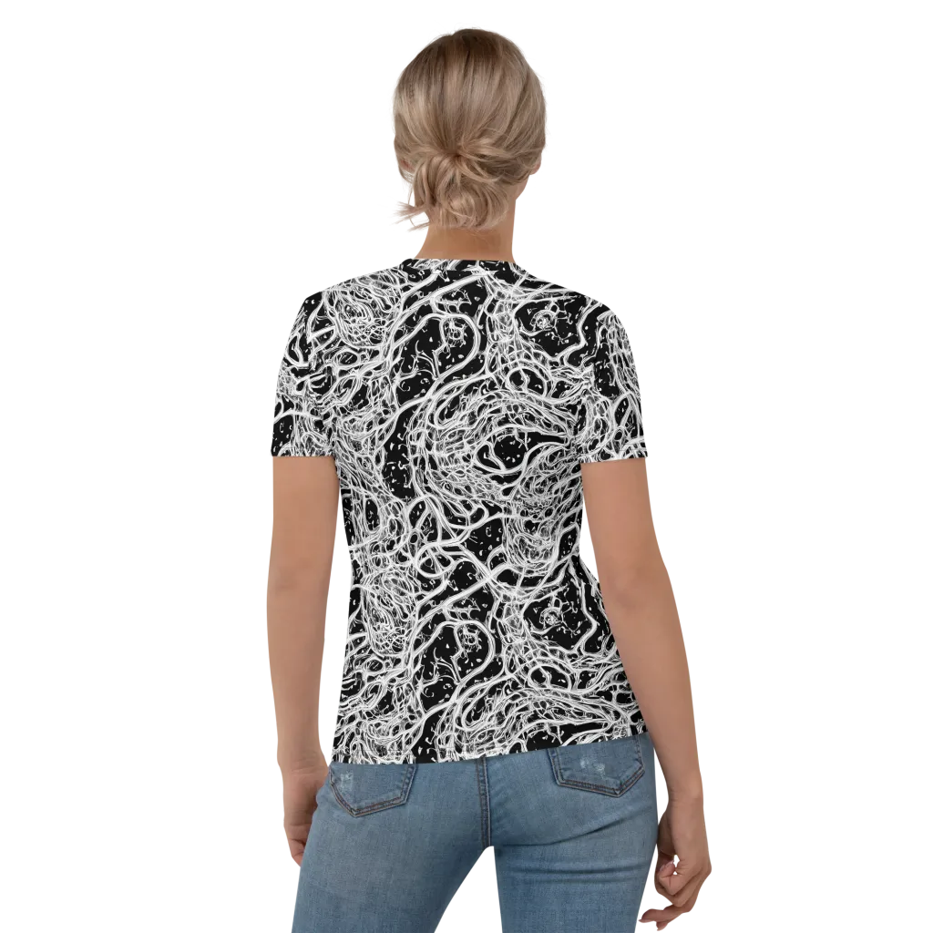 Black Thorn Tangle on Women's Crew Neck T-Shirt — Back