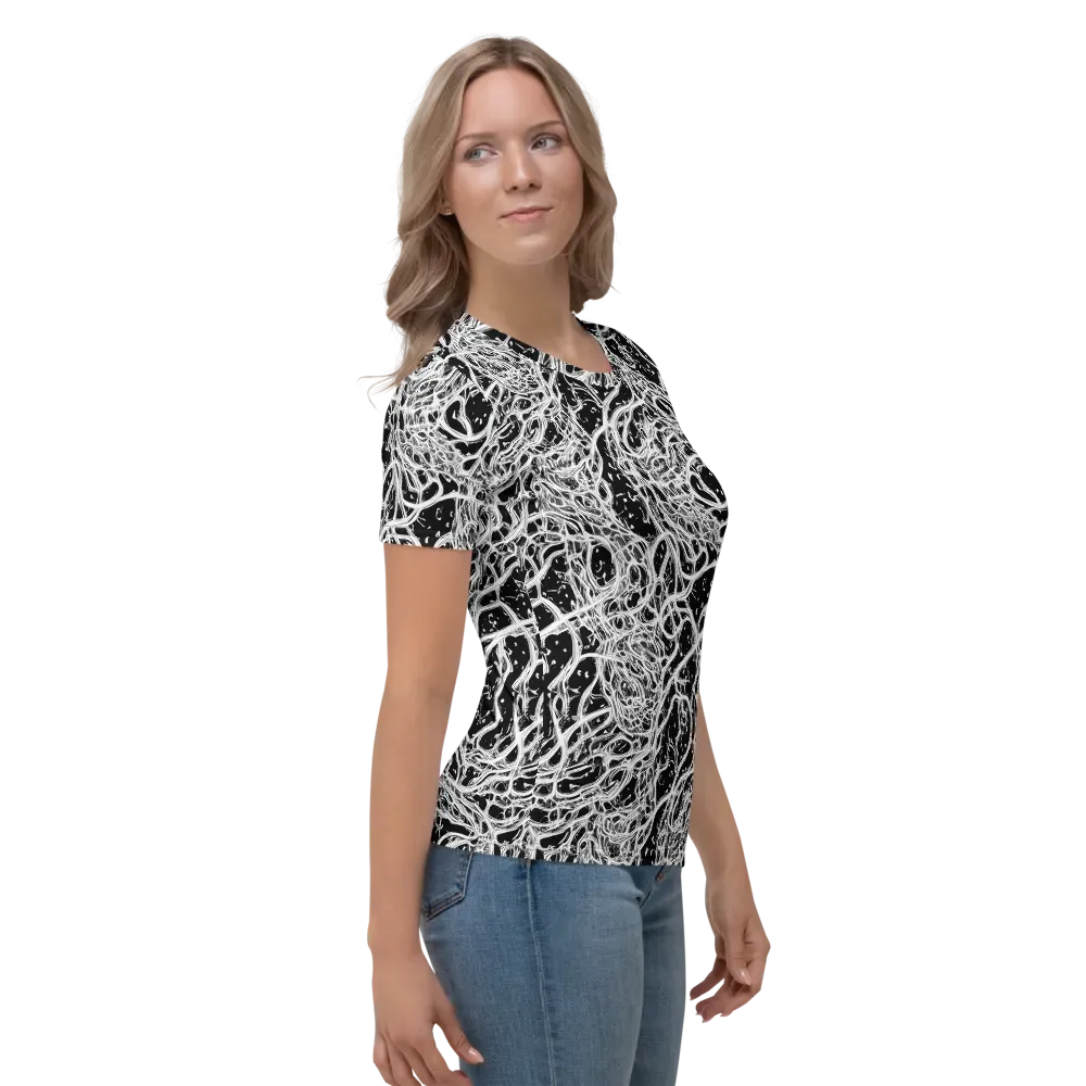 Black Thorn Tangle on Women's Crew Neck T-Shirt — Right