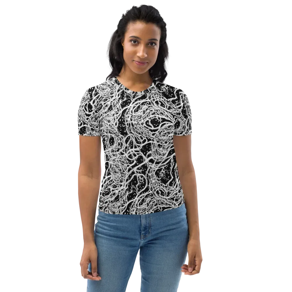 Black Thorn Tangle on Women's Crew Neck T-Shirt — Front