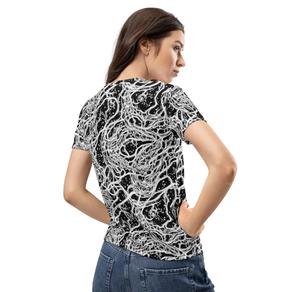 Black Thorn Tangle on Women's Crew Neck T-Shirt — Back