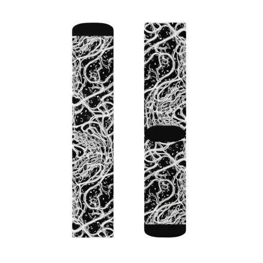 Black Thorn Tangle on a Socks