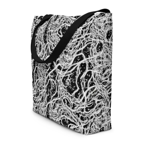 Black Thorn Tangle on a Large Tote Bag W/ Pocket