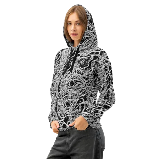 Black Thorn Tangle on a Cotton Hoodie