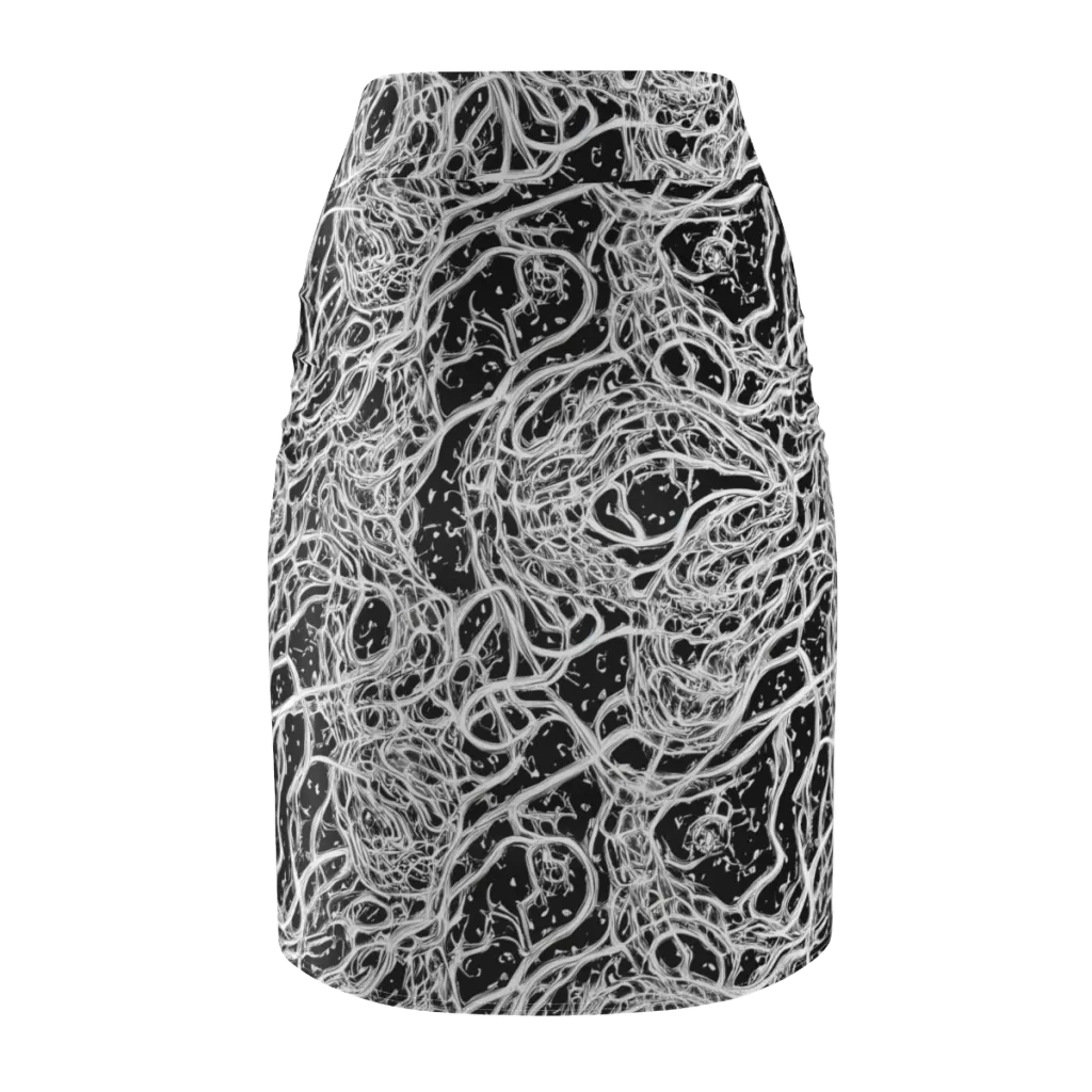 Black Thorn Tangle on Pencil Skirt — Back