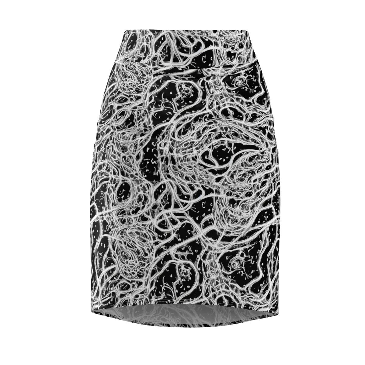 Black Thorn Tangle on Pencil Skirt — Front