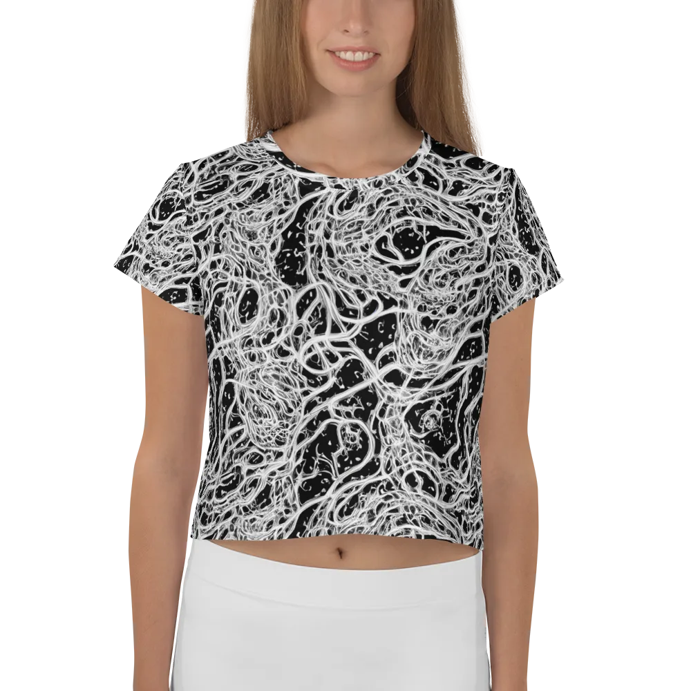 Black Thorn Tangle on Crop Tee — Front