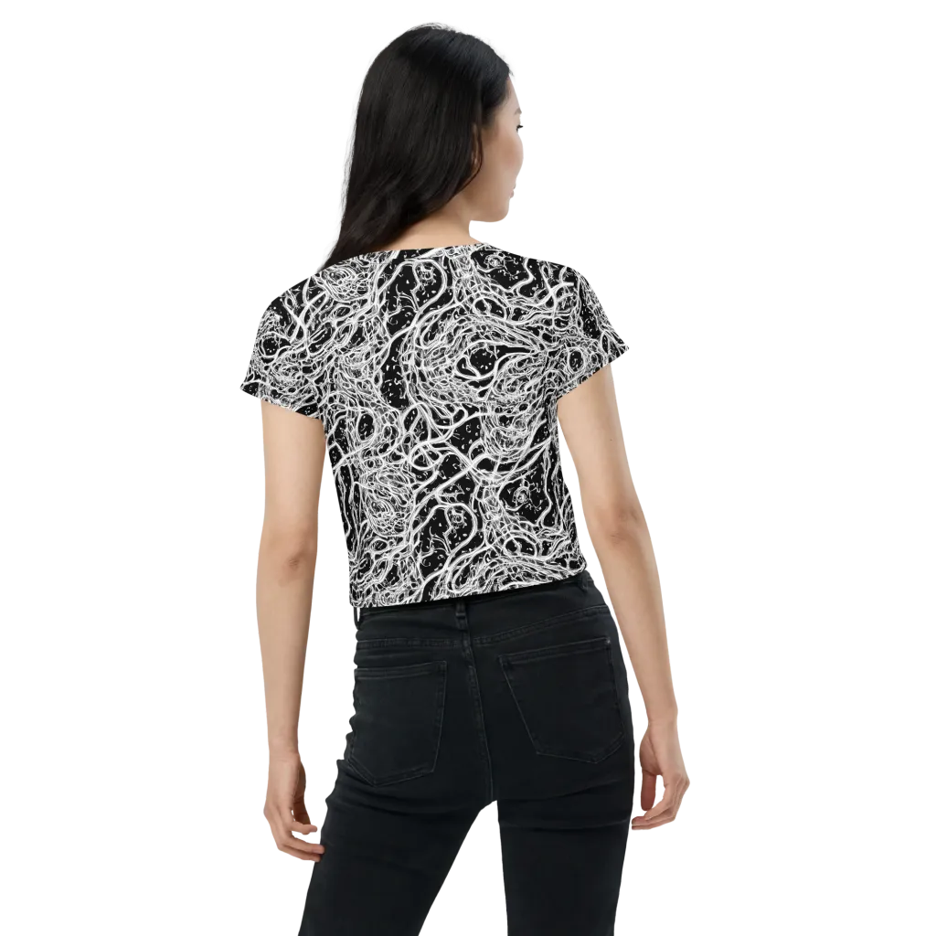 Black Thorn Tangle on Crop Tee — Back