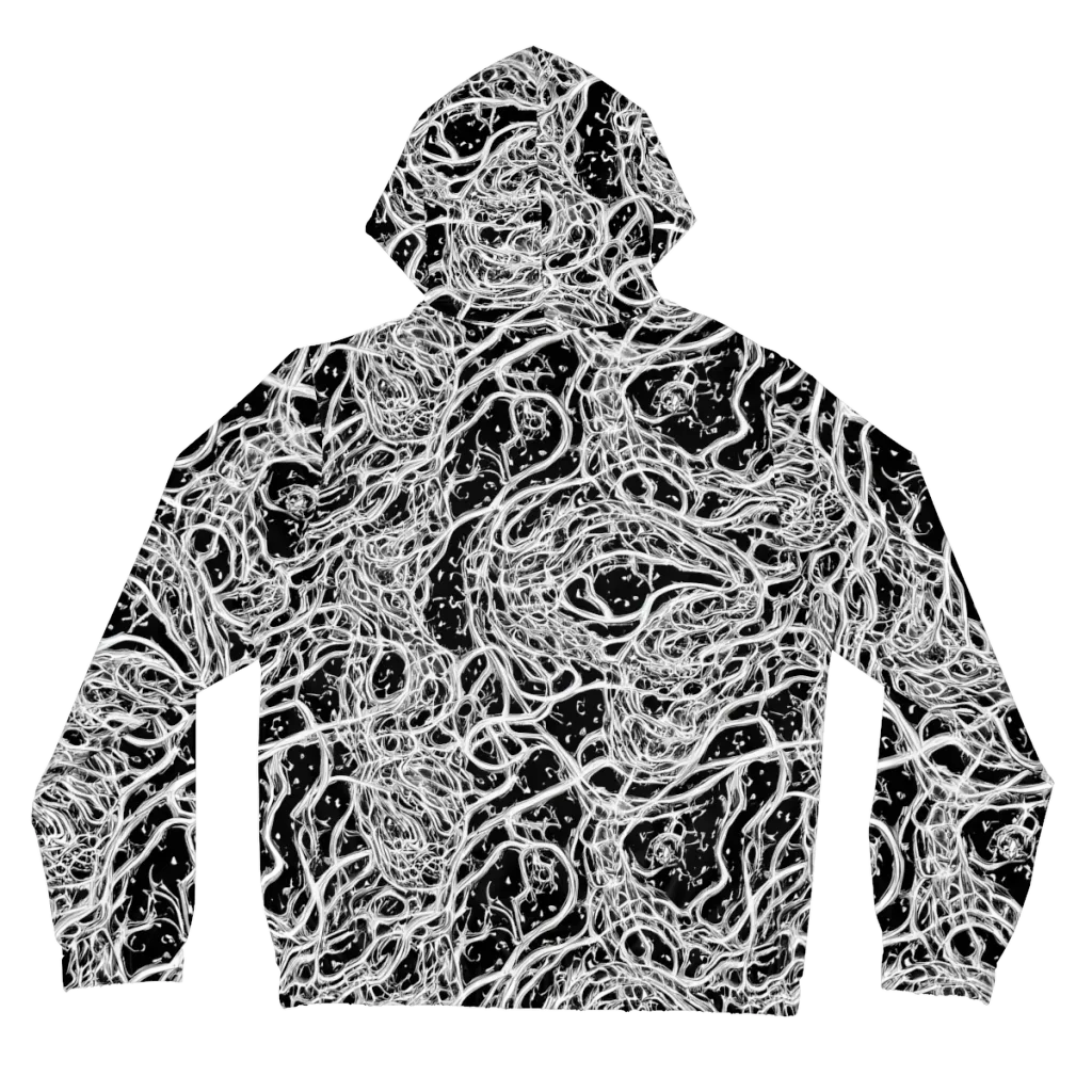 Black Thorn Tangle on Women's Full-Zip Hoodie — Back