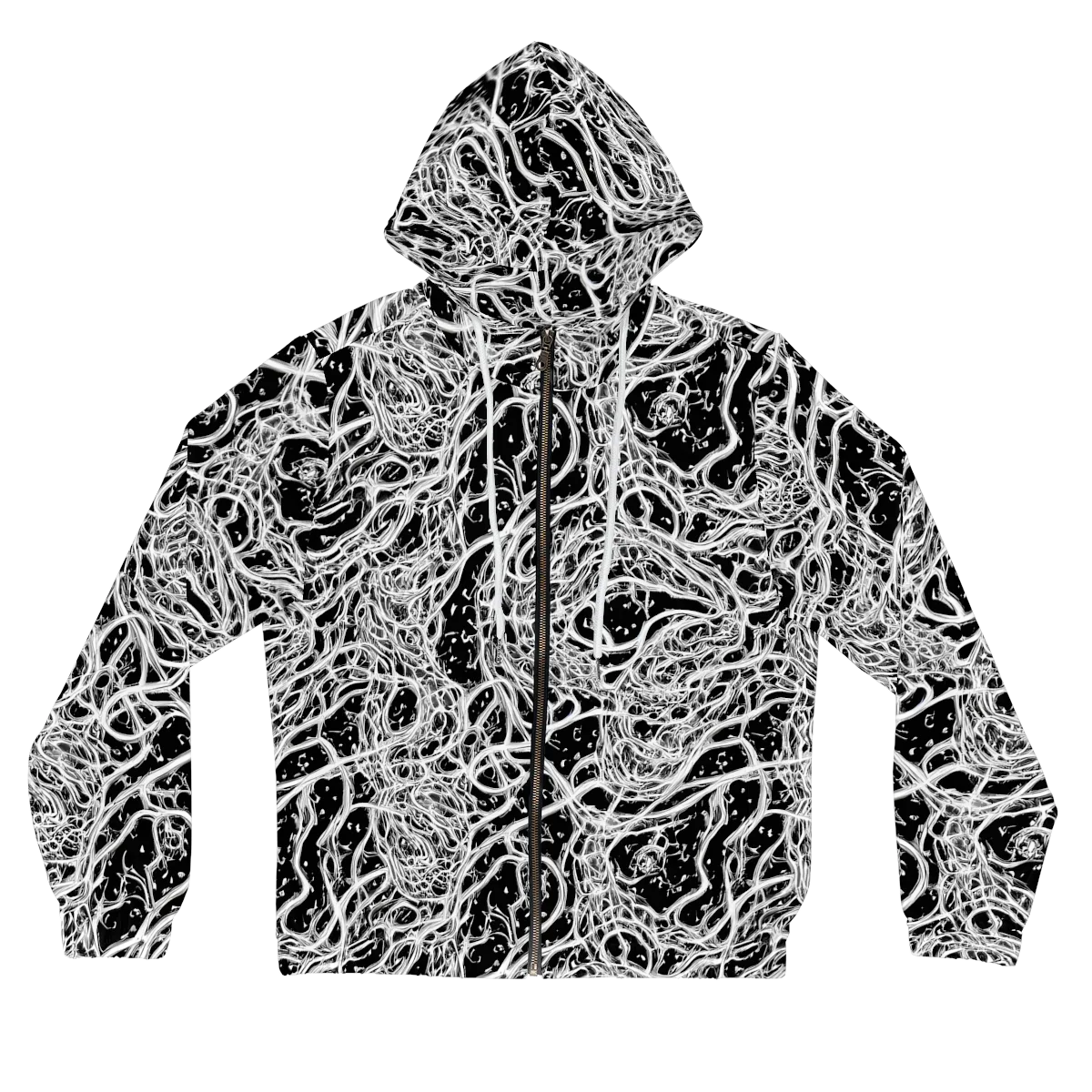 Black Thorn Tangle on Women's Full-Zip Hoodie — Front