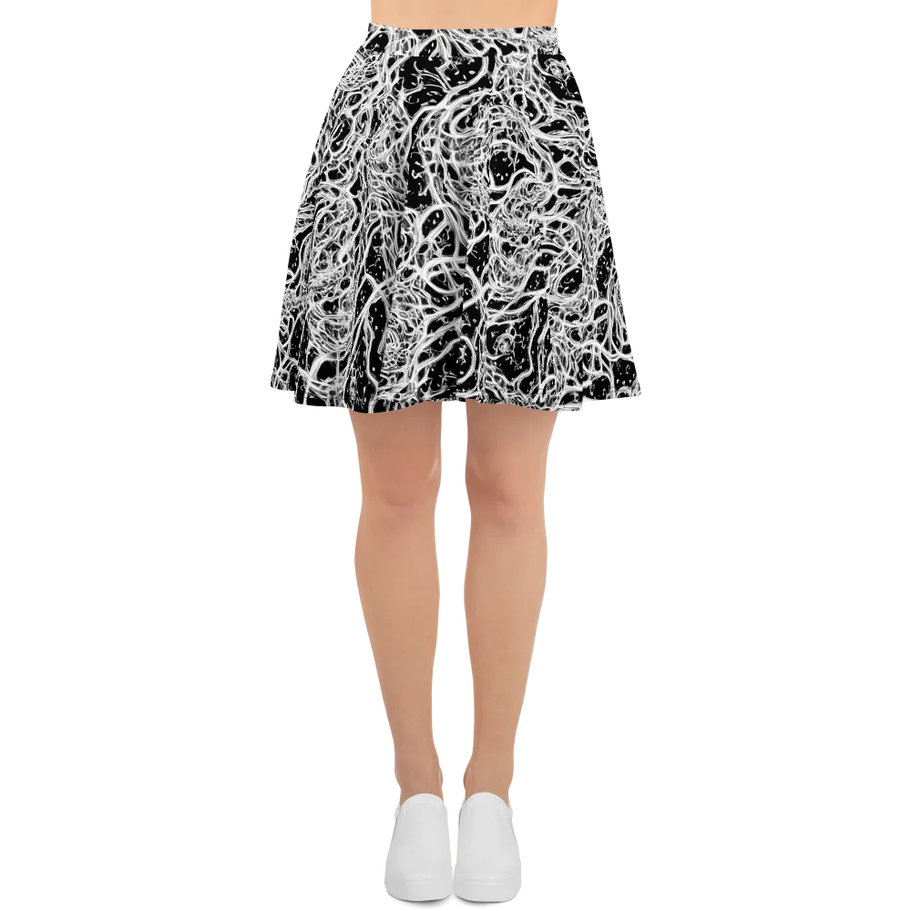 Black Thorn Tangle on Skater Skirt — Front