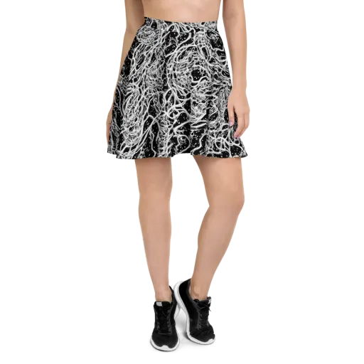 Black Thorn Tangle on a Skater Skirt