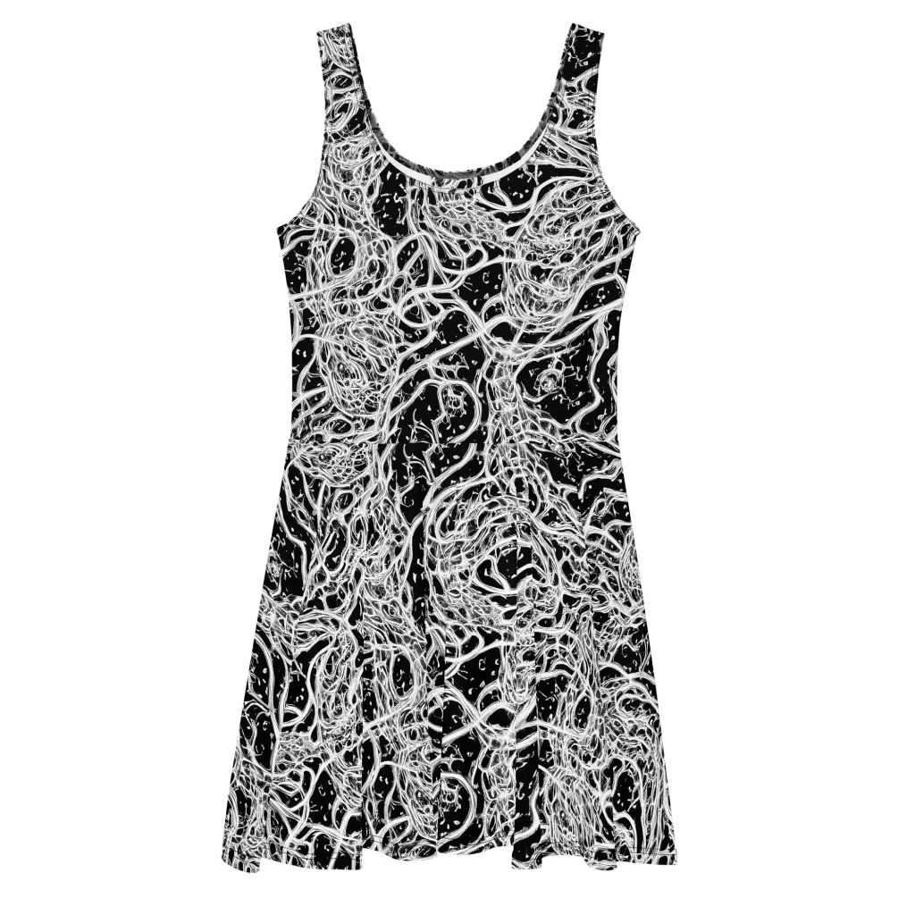 Black Thorn Tangle on Skater Dress — Front