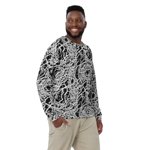 Black Thorn Tangle on a Sweatshirt