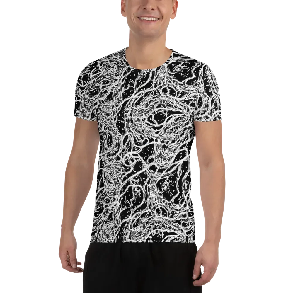 Black Thorn Tangle on Men's Athletic T-Shirt — Front