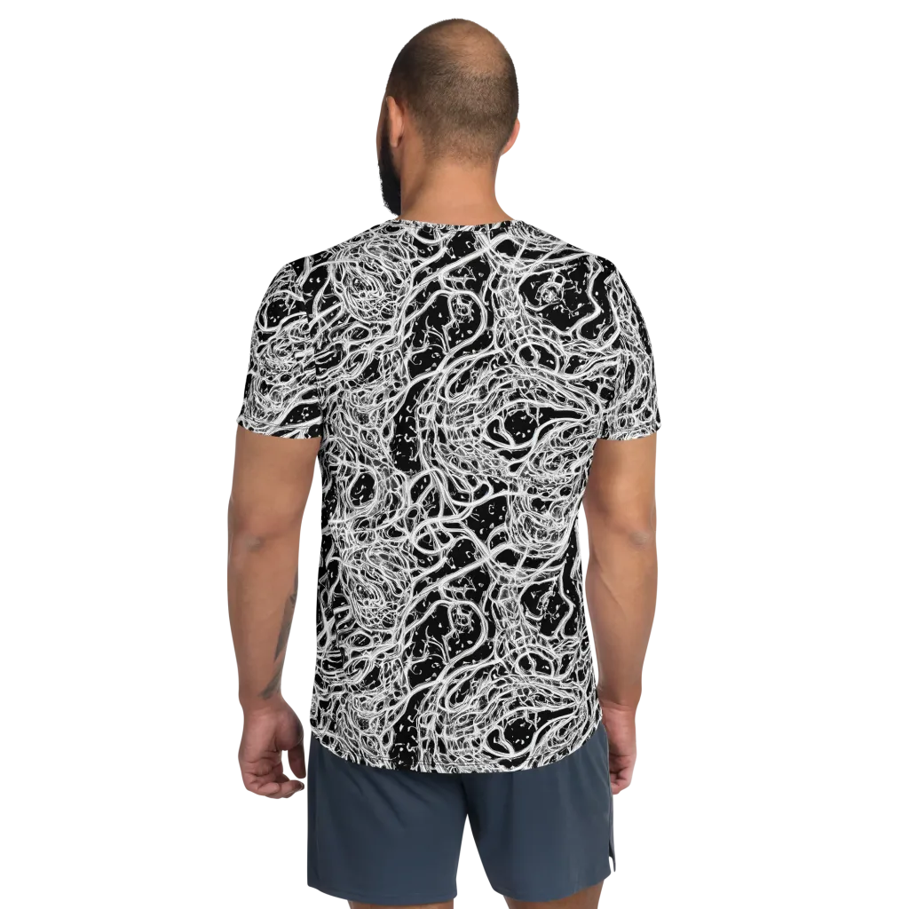 Black Thorn Tangle on Men's Athletic T-Shirt — Back