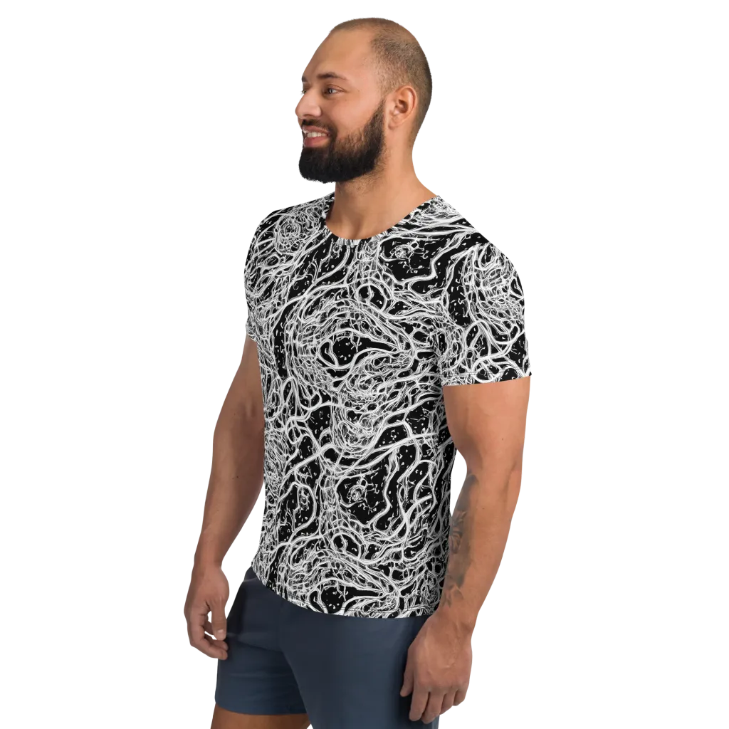 Black Thorn Tangle on Men's Athletic T-Shirt — Left