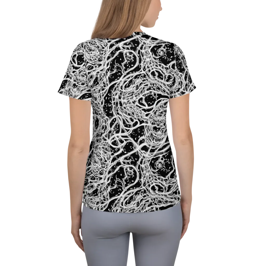 Black Thorn Tangle on Women's Athletic T-Shirt — Back