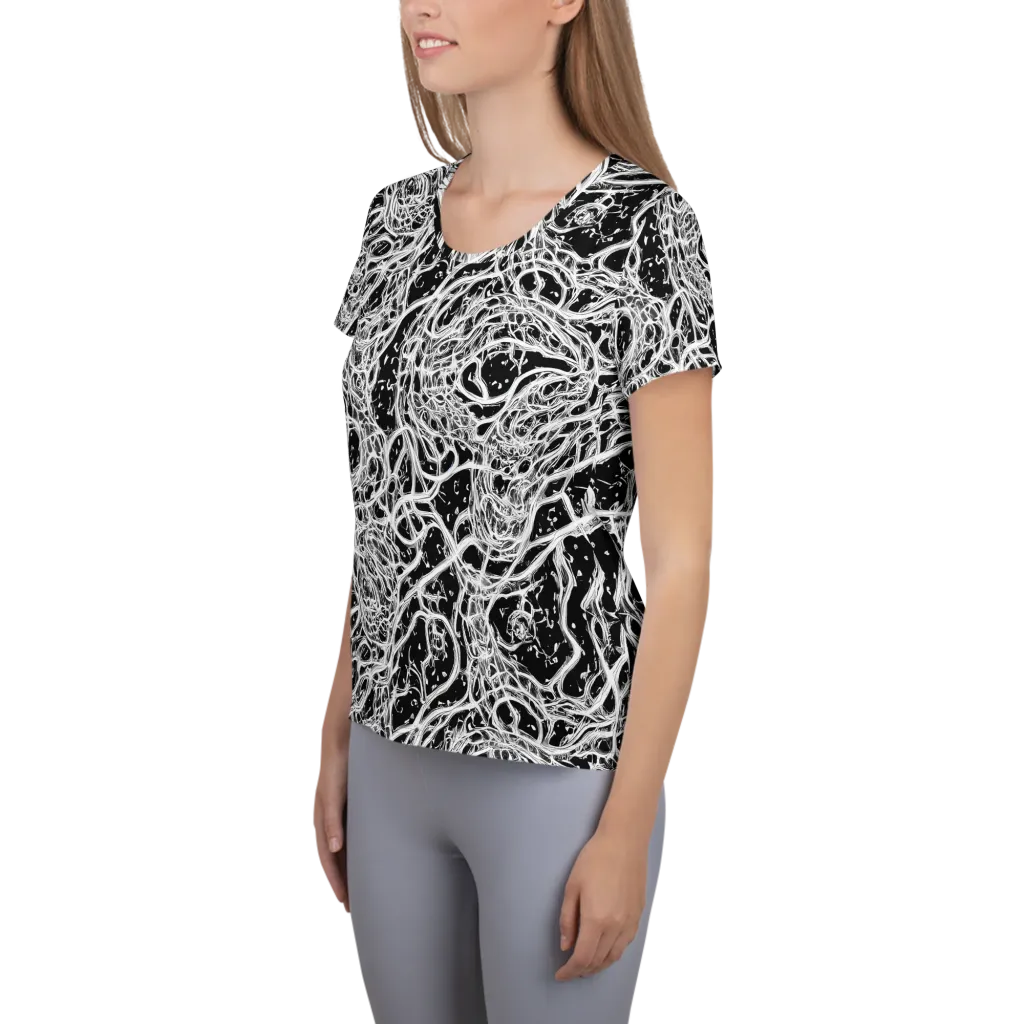 Black Thorn Tangle on Women's Athletic T-Shirt — Left