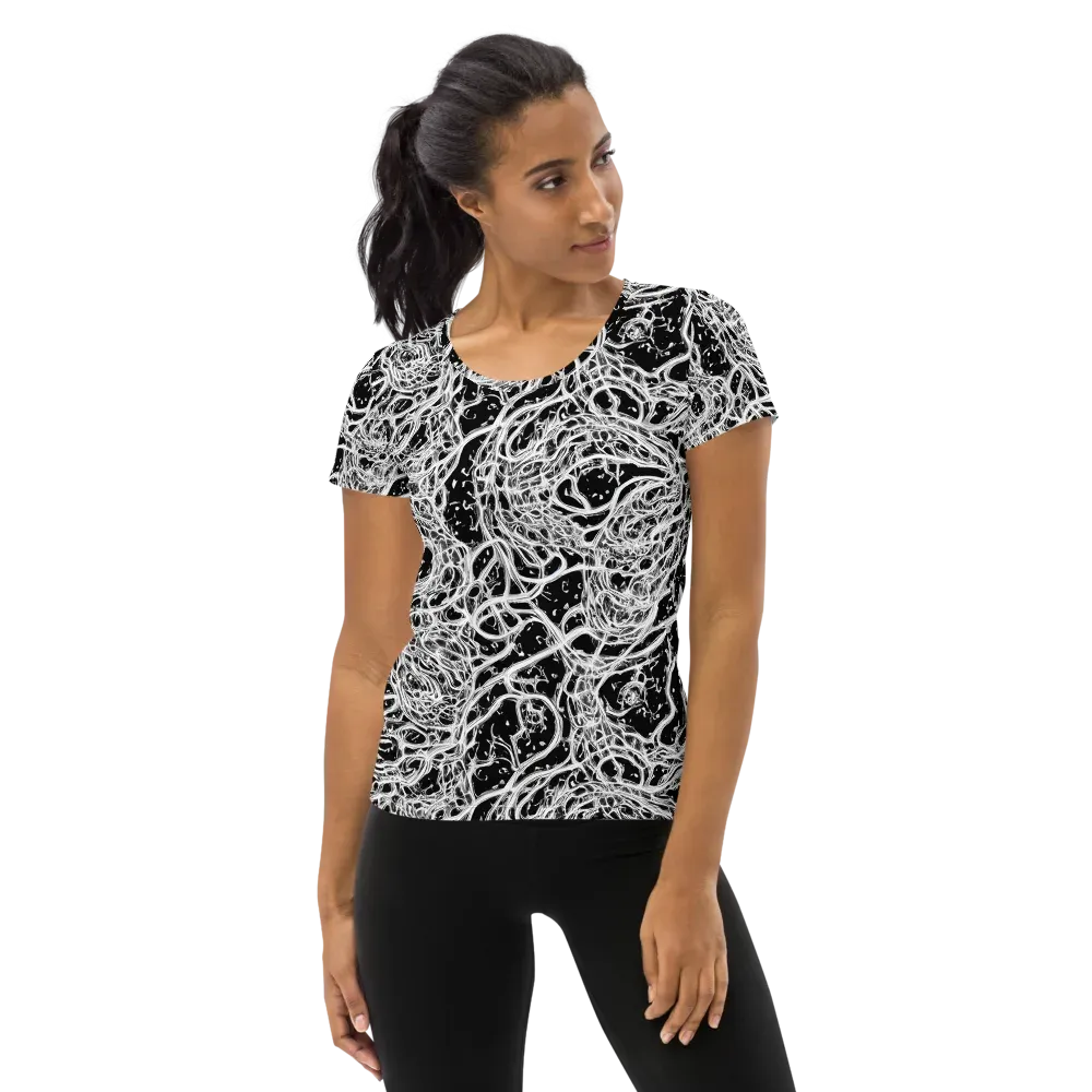 Black Thorn Tangle on Women's Athletic T-Shirt — Front