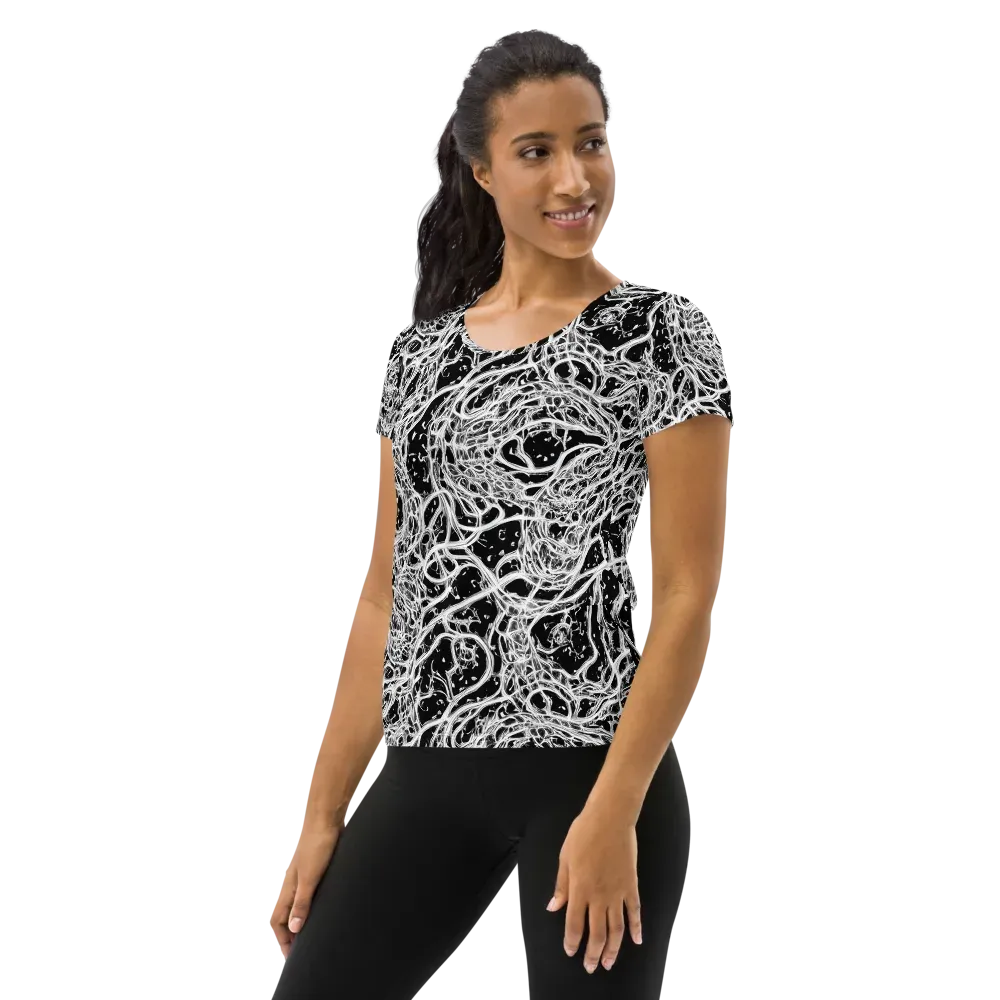 Black Thorn Tangle on Women's Athletic T-Shirt — Left