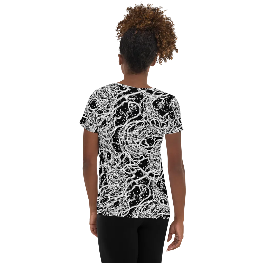 Black Thorn Tangle on Women's Athletic T-Shirt — Back