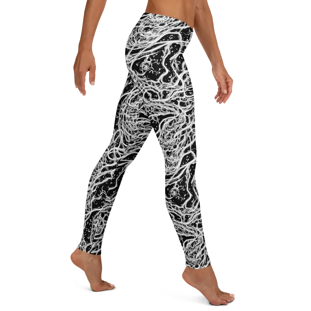 Black Thorn Tangle on Leggings — Right