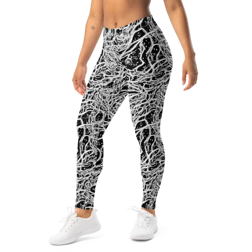 Black Thorn Tangle on Leggings — Left Front