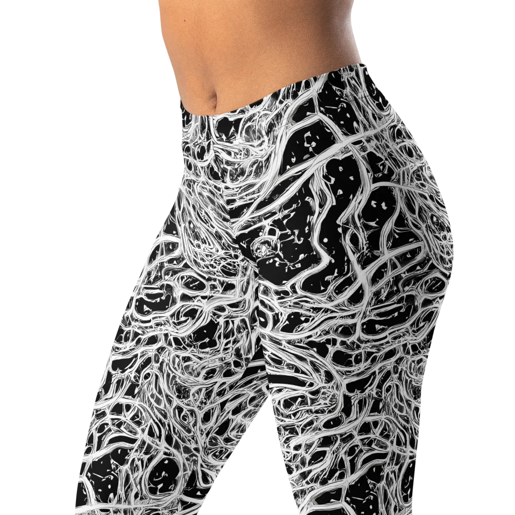Black Thorn Tangle on Leggings — Left Front