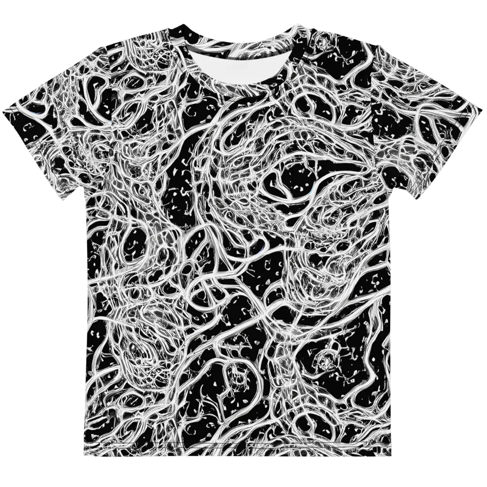 Black Thorn Tangle on Kids Crew Neck T-Shirt — Front