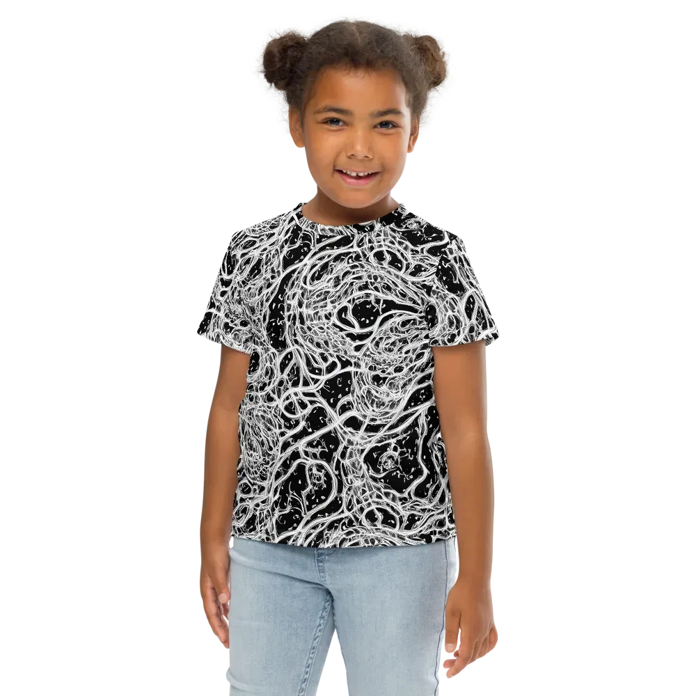Black Thorn Tangle on Kids Crew Neck T-Shirt — Front