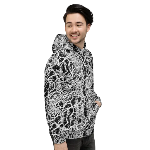 Black Thorn Tangle on a Hoodie