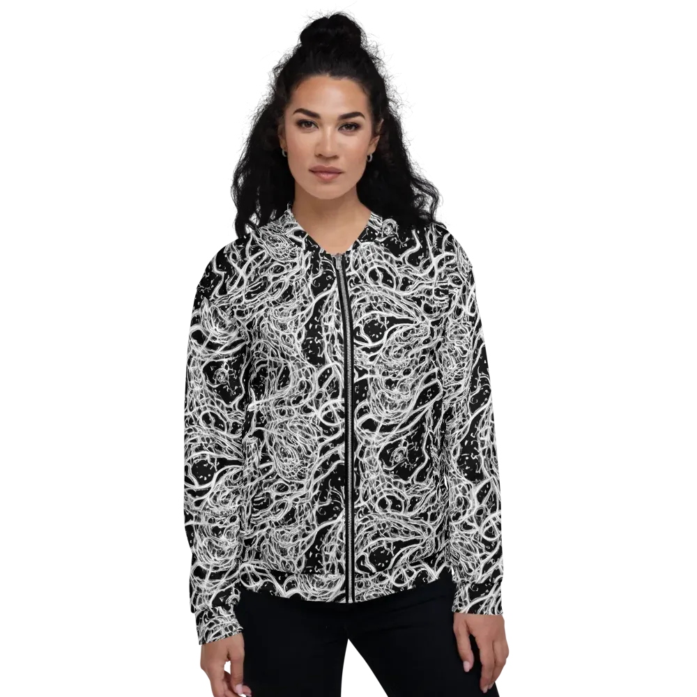 Black Thorn Tangle on Bomber Jacket — Front